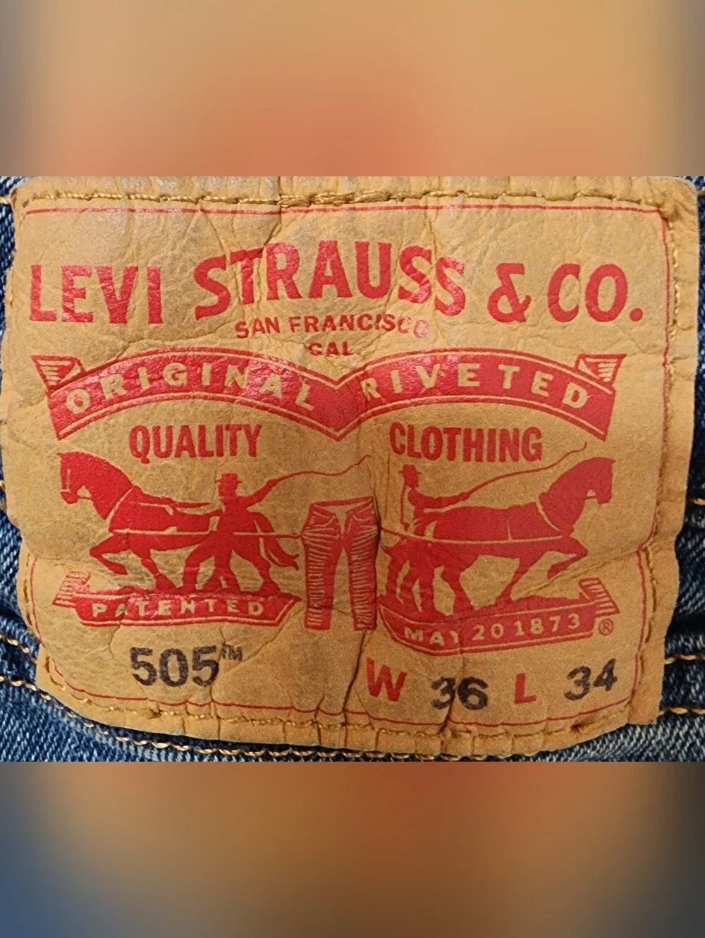 Levi's 505 Regular Fit Straight Leg Jeans Medium Wash Men's Tagged as 36x34